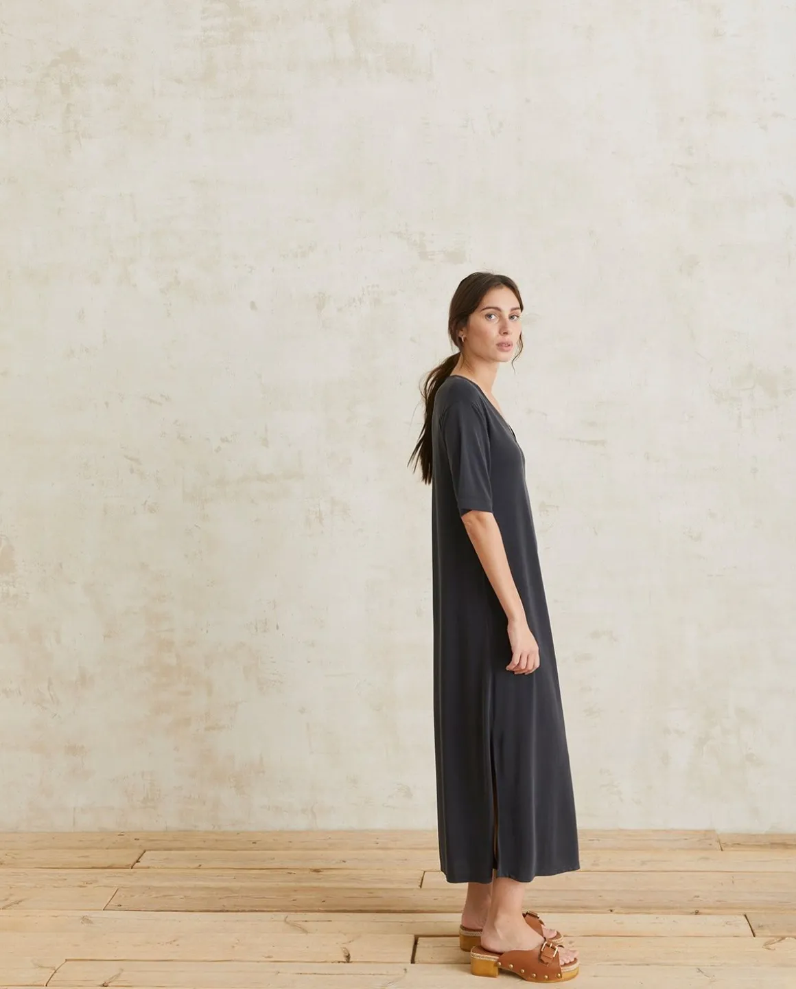 YERSE Dresses And Jumpsuits^Flowy Midi Dress Grey