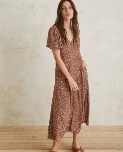 YERSE Dresses And Jumpsuits^Flowy Print Dress Chocolate