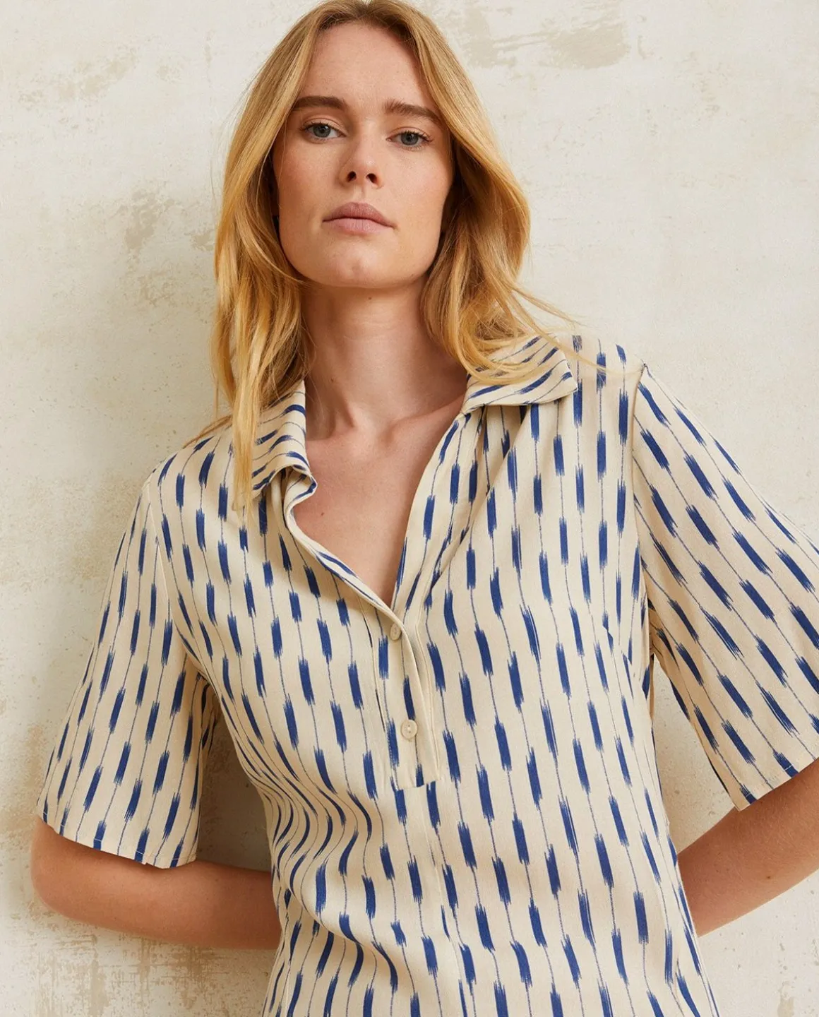 YERSE Dresses And Jumpsuits^Flowy Shirt Dress Ecru