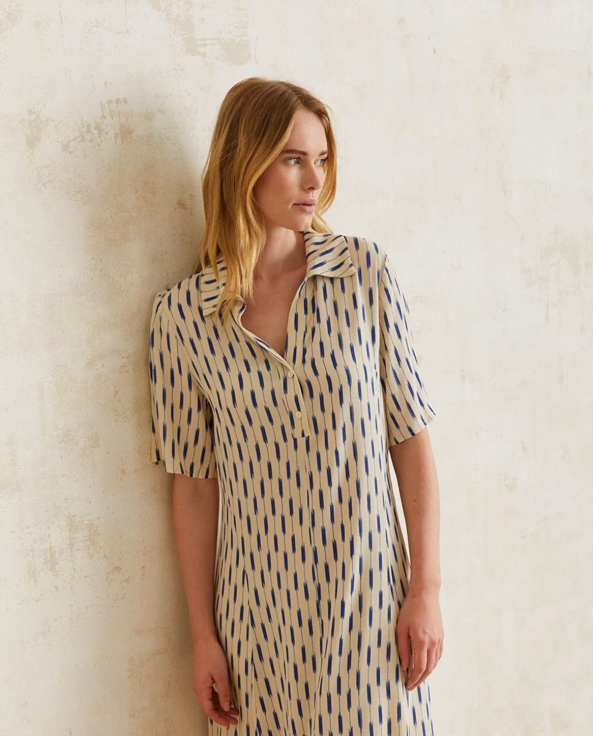YERSE Dresses And Jumpsuits^Flowy Shirt Dress Ecru