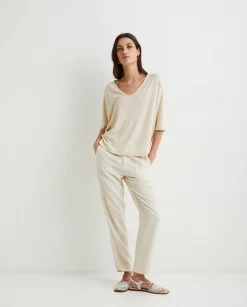 YERSE Trousers And Jeans^Pantalon Fluido Tencel Natural