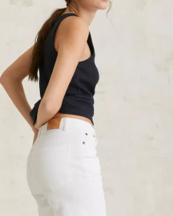 YERSE Trousers And Jeans^Straight Denim Trousers White