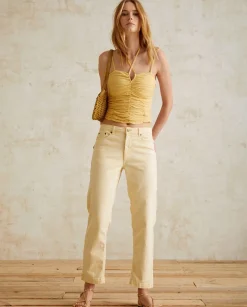 YERSE Trousers And Jeans^Straight Denim Trousers Yellow