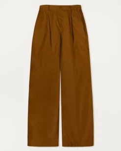 YERSE Trousers And Jeans^Wide-Leg Cotton Trousers Chocolate